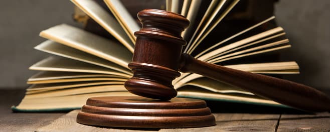 Law office with scales of justice